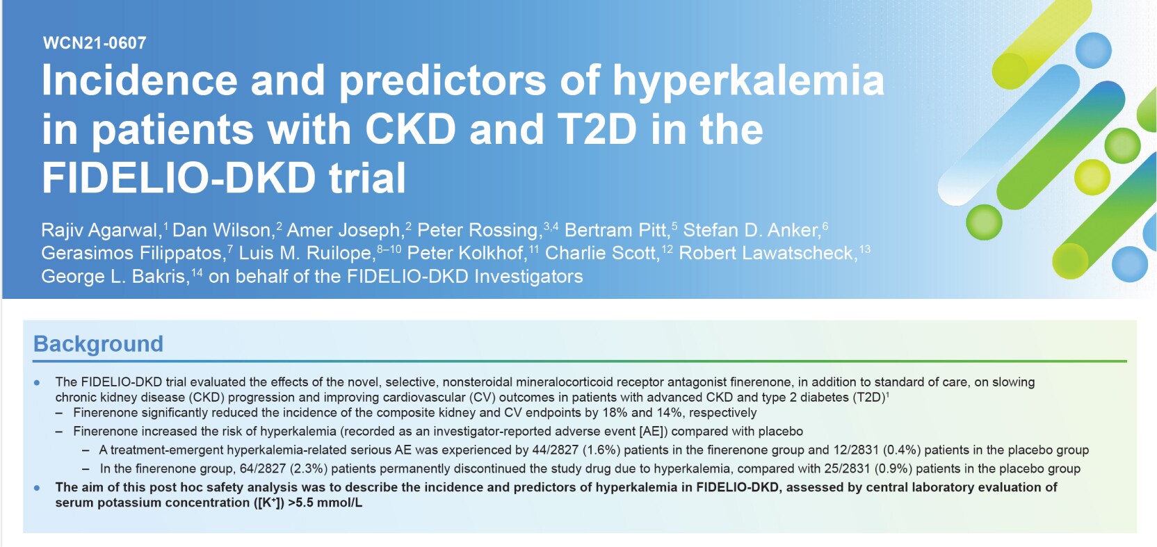 WCN 2021 - Agarwal - FIDELIO - DKD Hyperkalemia
