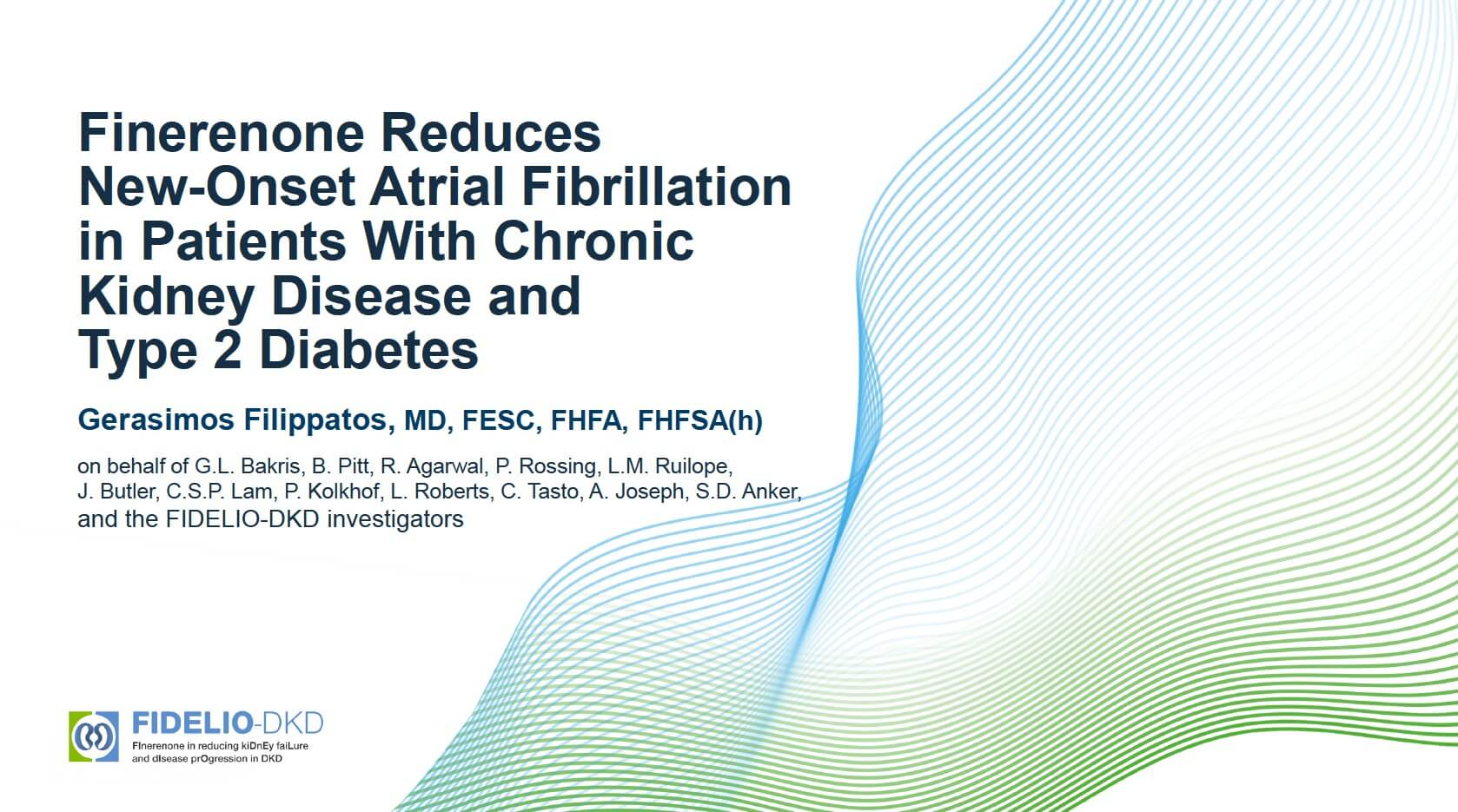 ACC 2021 - Finerenone Reduces New-Onset Atrial Fibrillation in Patients With Chronic Kidney Disease and Type2 Diabetes