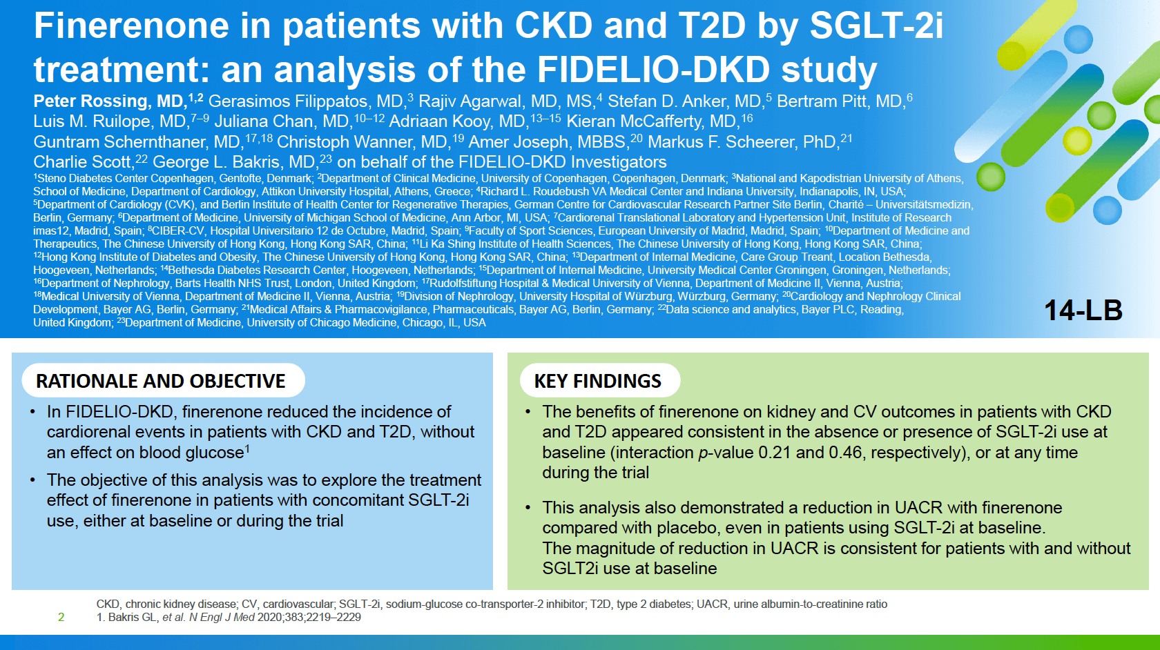 ADA 2021 - Rossing - Finerenone in Patients with CKD and T2D by SGLT2i Treatment