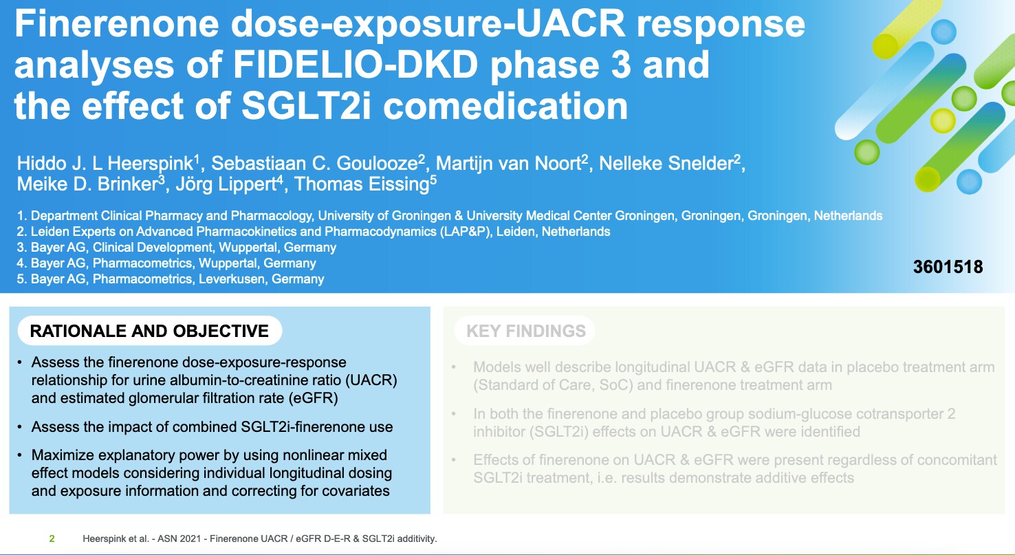 Finerenone dose-exposure-UACR response analyses of FIDELIO-DKD phase 3 and the effect of SGLT2i comedication
