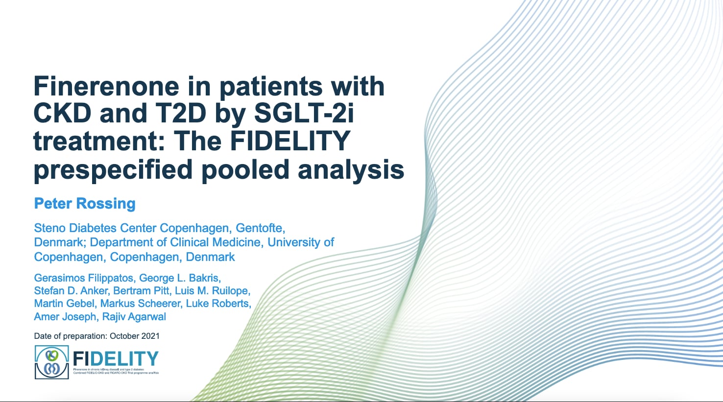 Finerenone in patients with CKD and T2D by SGLT-2i treatment: The FIDELITY prespecified pooled analysis