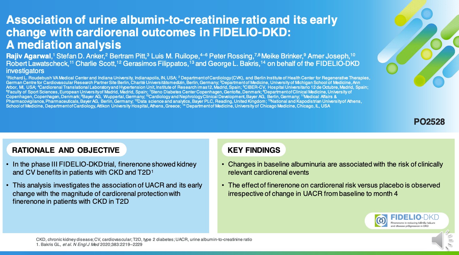 Association of urine albumin-to-creatinine ratio and its early change with cardiorenal outcomes in FIDELIO-DKD: A mediation analysis