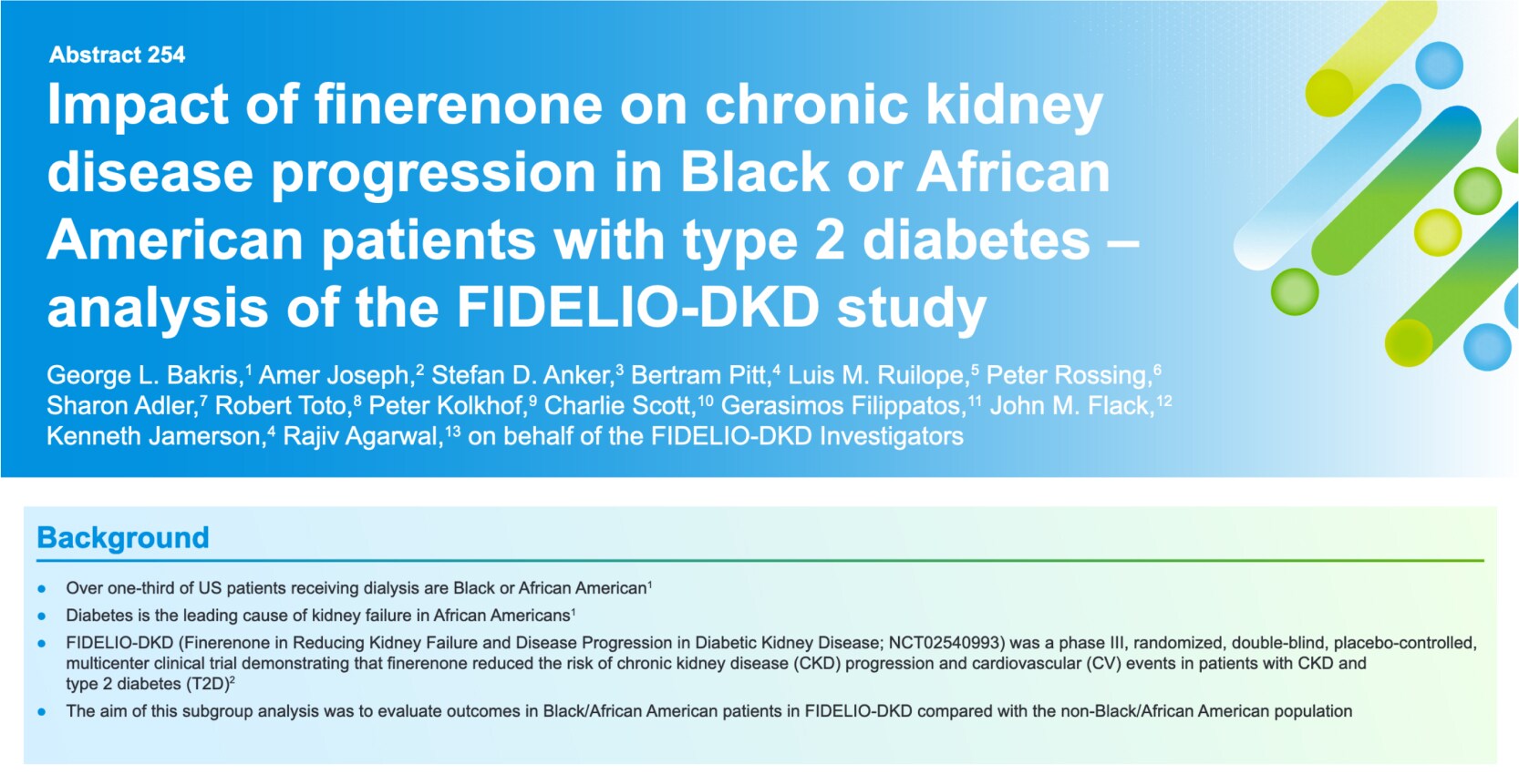 NKF 2021 - Bakris - FIDELIO - DKD Black Afroamerican Subgroup